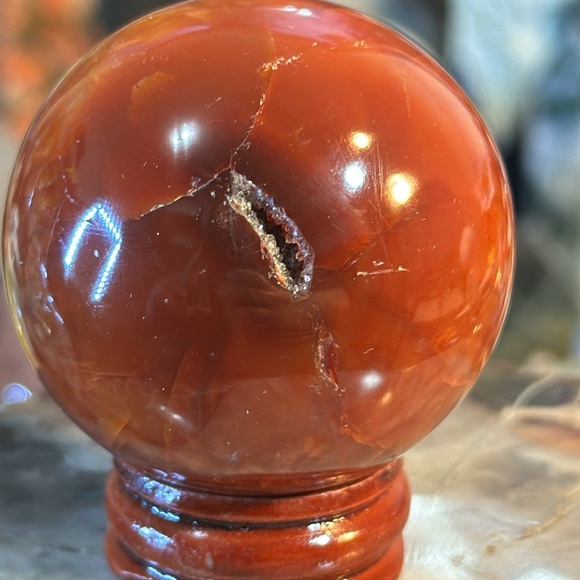 Carnelian Crystal Sphere! - Picture 6 of 6
